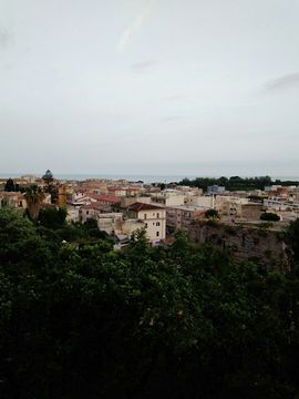 Image of buildings and trees in the port city of Terracina