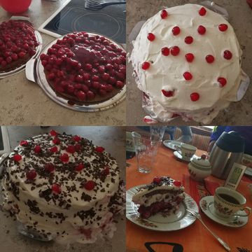 Four steps to baking a Black Forest Cake
