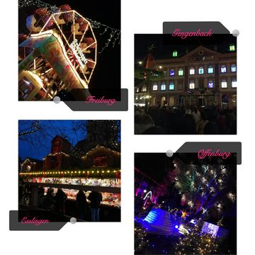 Collection of different pictures from four Christmas markets
