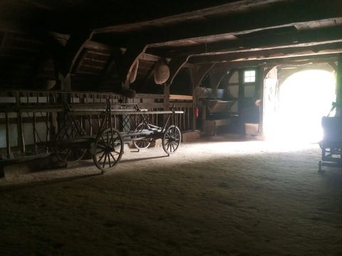 Interior view of an old barn from the 19th century