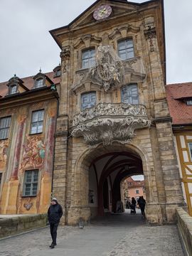Entrance View of Rathaus on Bridge.