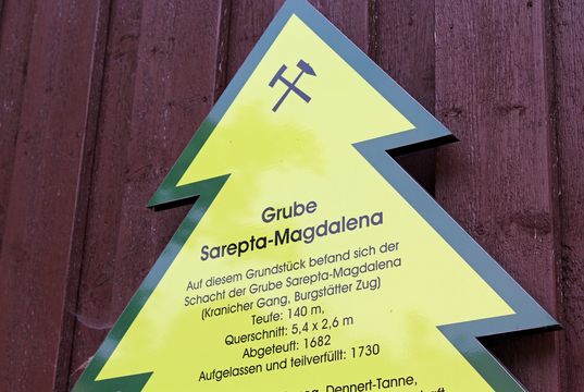 The yellow Dennert fir serves as a sign for historically important places in Clausthal-Zellerfeld. © Sebastian Rothe