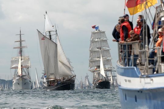 Ships in the sea during Kiel week