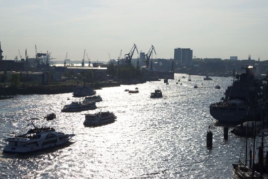 Ships in the Port of Hamburg