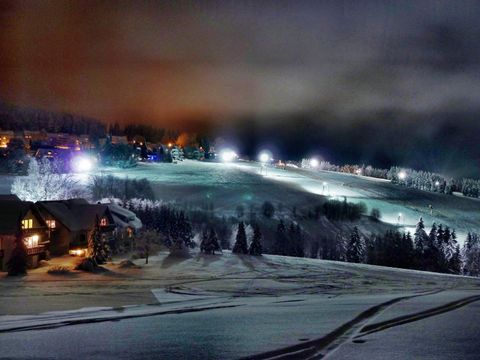 Night sledging and skiing