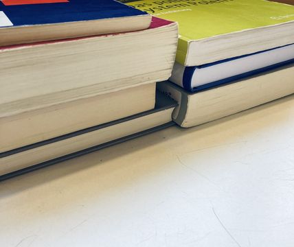 Books on a table