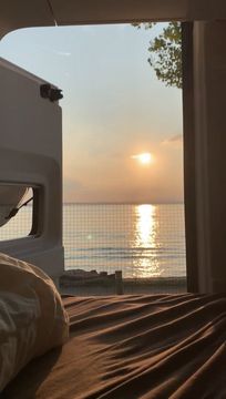 View through the inside of a camper can