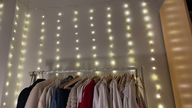Clothes hanger and lights