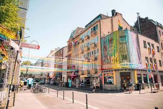 A colourful decorated street