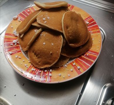 A plate full of pancakes