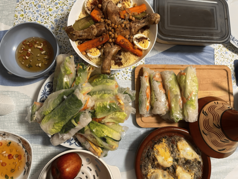 Algerian Couscous and Vietnamese Spring Rolls.