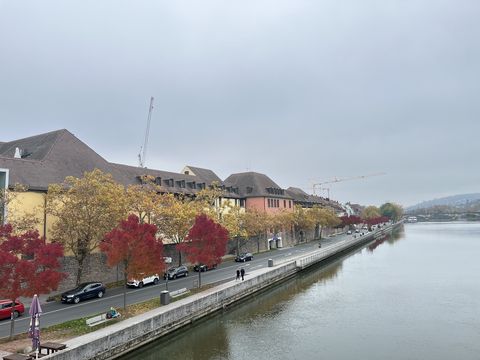 The promenade of Würzburg, with the river Main in the foreground.