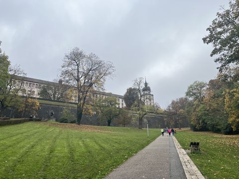 The park of Marienberg Fortress in Würzburg.