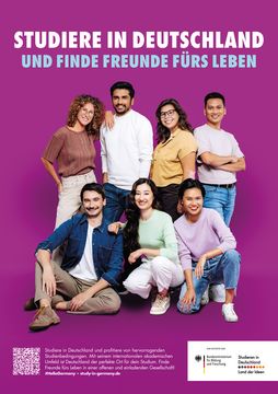 Study in Germany Gruppenposter "Freunde fürs Leben" pink