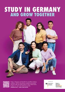 Gruppenposter "Study in Germany and grow together", pink