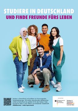 Study in Germany Gruppenposter "Freunde fürs Leben", blau