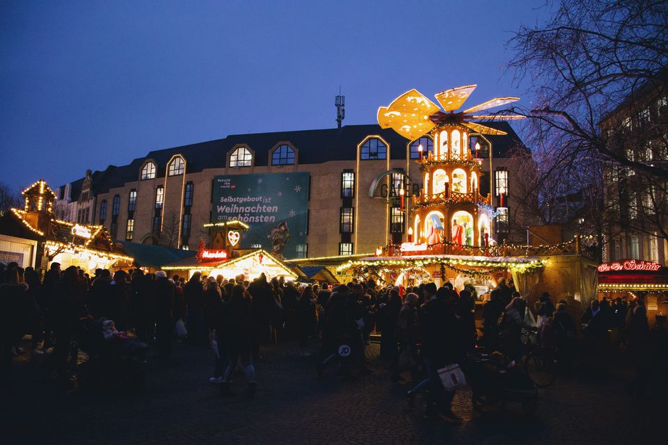 Christmas market and its stands